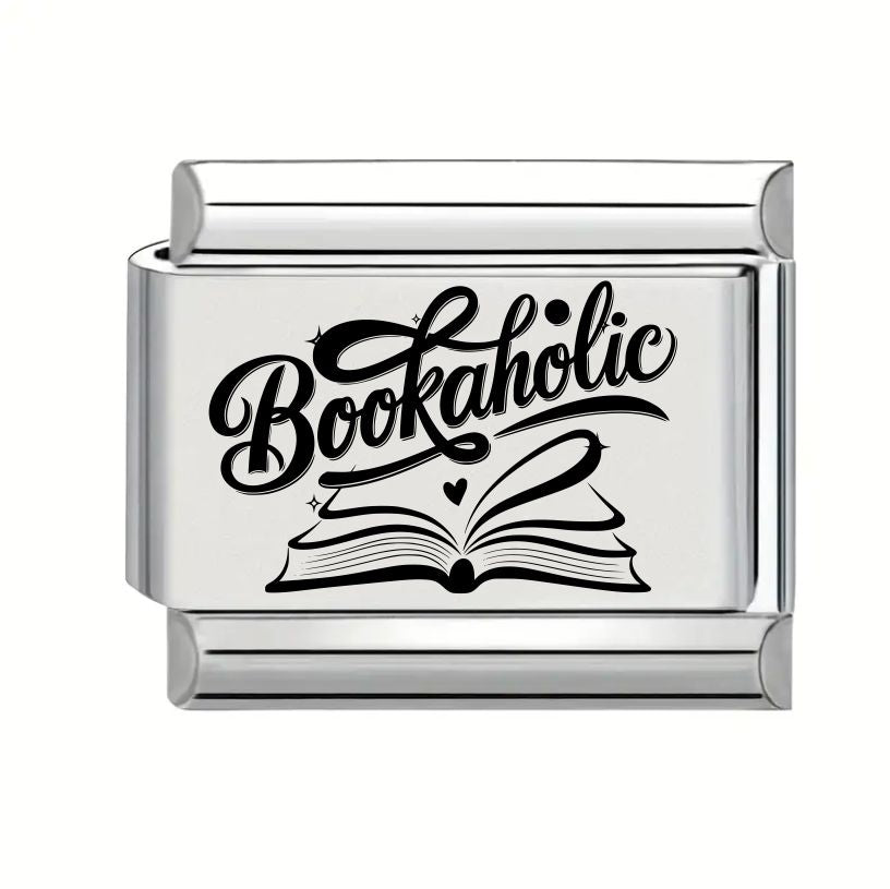 9mm Laser Engraved Charm - Bookaholic