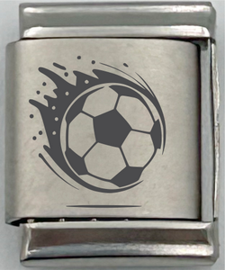 13mm Laser Engraved Charm - Soccer
