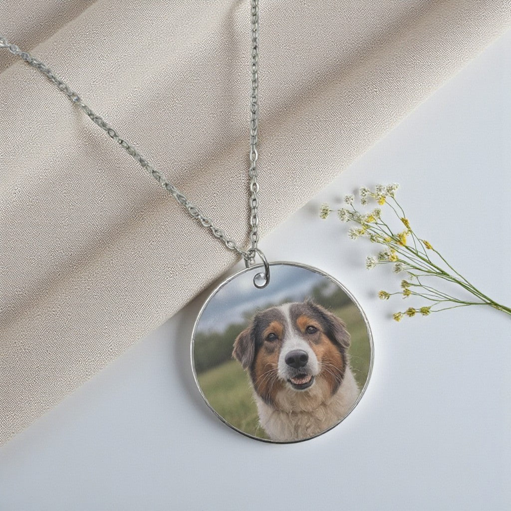 Printed 25mm Round Pendant and Chain