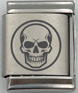 13mm Laser Engraved Charm - Skull