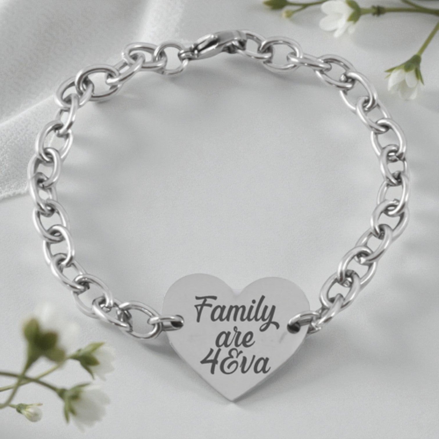 Personalized Heart Charm Bracelet