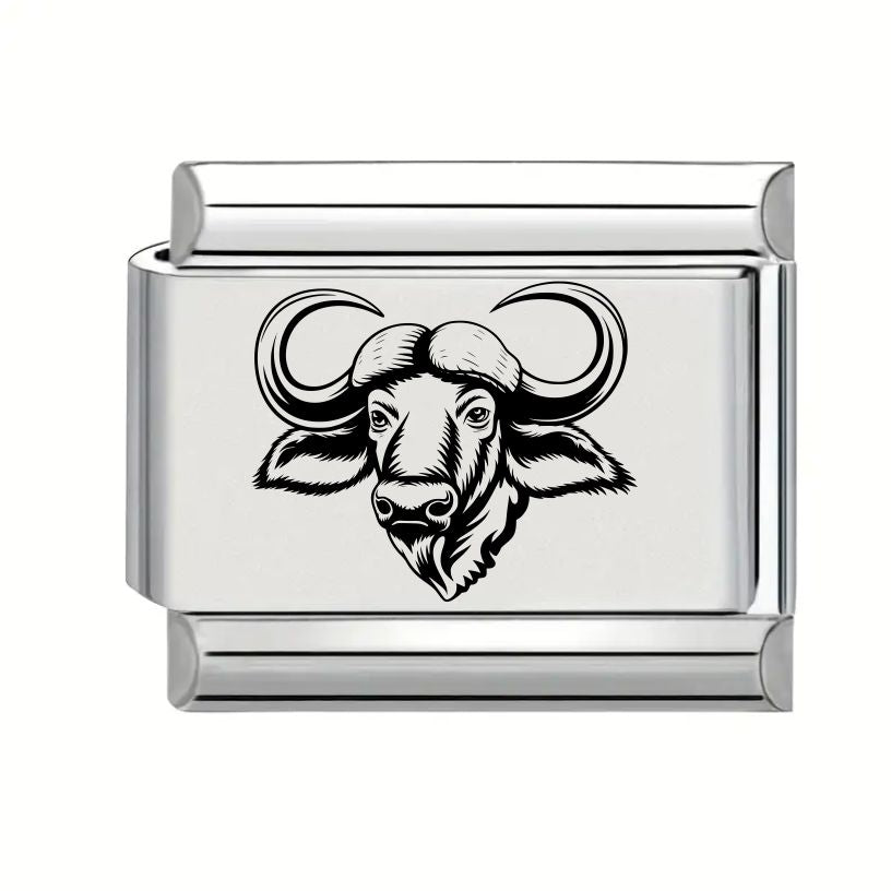 9mm Laser Engraved Charm - Buffalo