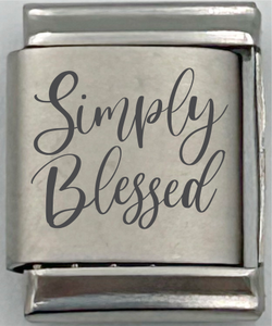13mm Laser Engraved Charm - Simply Blessed