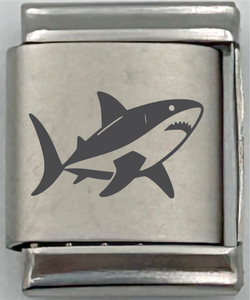 13mm Laser Engraved Charm - Shark