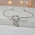 Infinity Knot Bangle with 1 Engraved Charm