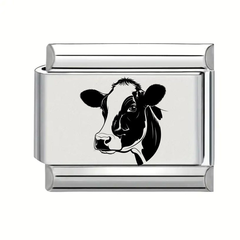 9mm Laser Engraved Charm - Cow
