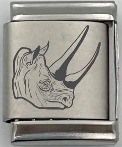 13mm Laser Engraved Charm - Rhino