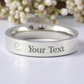 Stainless Steel Engraved Birthstone Ring - April
