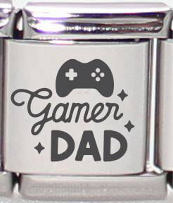 13mm Laser Engraved Charm - Gamer Dad