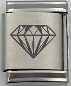 13mm Laser Engraved Charm - Diamond