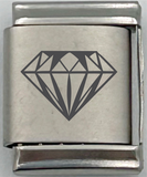 13mm Laser Engraved Charm - Diamond
