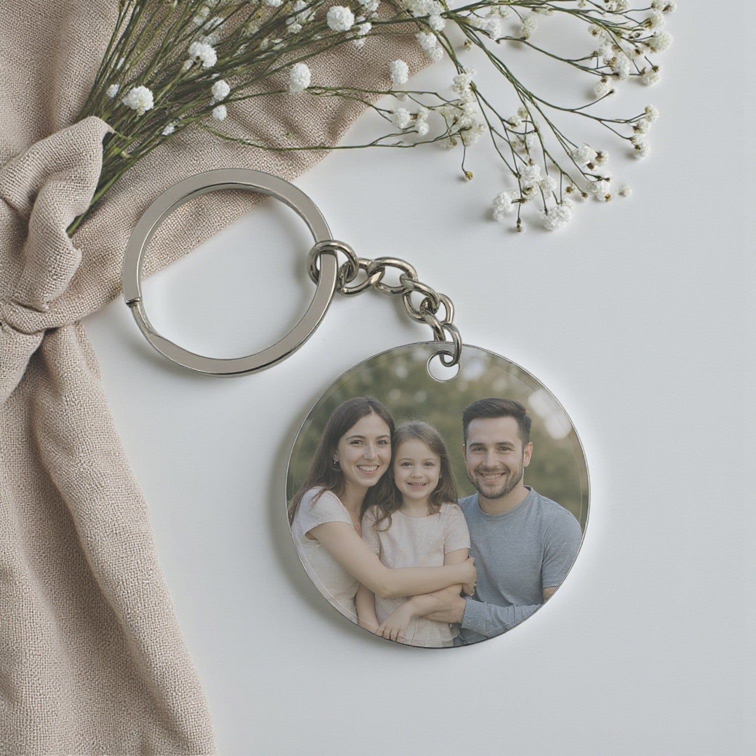 Printed 40mm Round Keyring