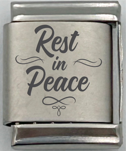 13mm Laser Engraved Charm - Rest In Peace