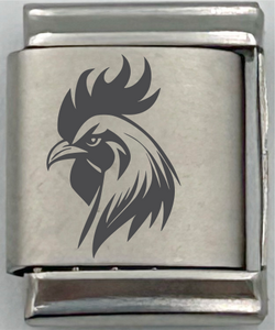 13mm Laser Engraved Charm - Rooster