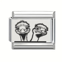 9mm Laser Engraved Charm - Ostrich