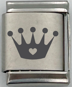 13mm Laser Engraved Charm - Princess Crown