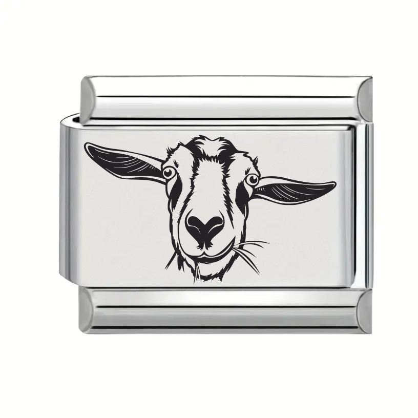 9mm Laser Engraved Charm - Goat