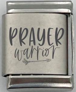 13mm Laser Engraved Charm - Prayer Warrior