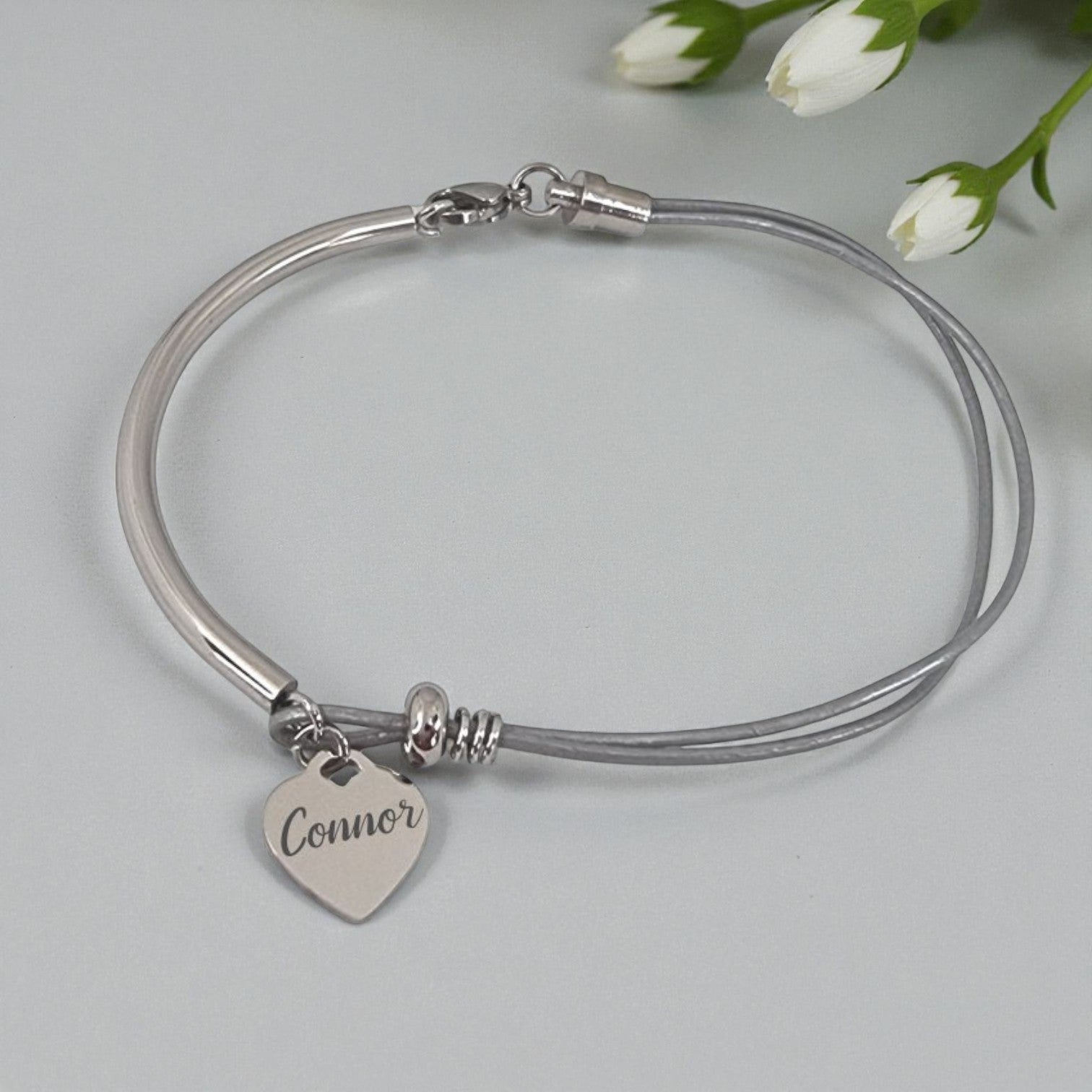 Stainless Steel Grey Rope Bracelet
