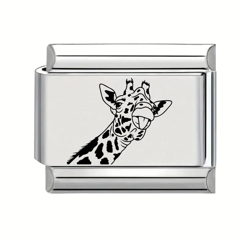 9mm Laser Engraved Charm - Giraffe