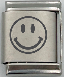 13mm Laser Engraved Charm - Smiley Face