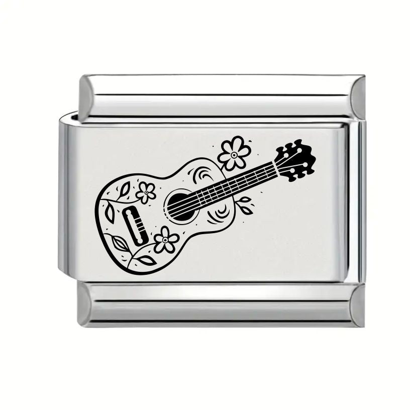9mm Laser Engraved Charm - Guitar