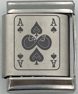 13mm Laser Engraved Charm - Playing Card