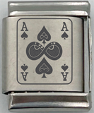13mm Laser Engraved Charm - Playing Card