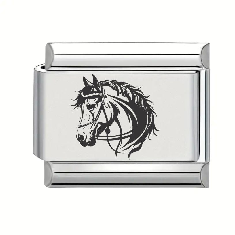 9mm Laser Engraved Charm - Horse
