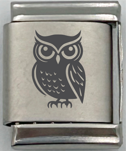 13mm Laser Engraved Charm - Owl