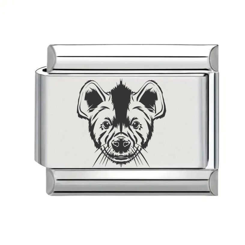 9mm Laser Engraved Charm - Hyena
