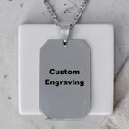 Personalized Engraved Dog Tag Pendant and Chain