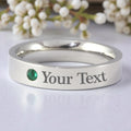 Stainless Steel Engraved Birthstone Ring - May