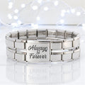 Megalink Engraved Italian Charm Bracelet