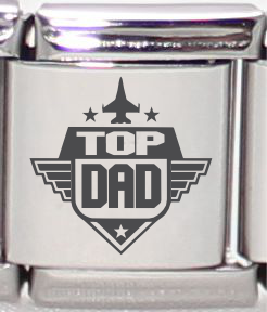 13mm Laser Engraved Charm - Top Dad