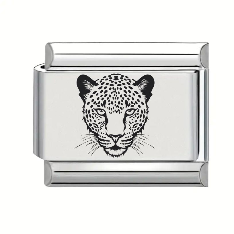 9mm Laser Engraved Charm - Leopard