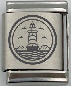 13mm Laser Engraved Charm - Lighthouse