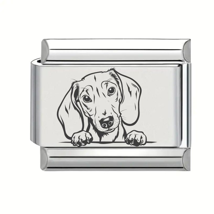 9mm Laser Engraved Charm - Sausage Dog