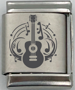 13mm Laser Engraved Charm - Guitar