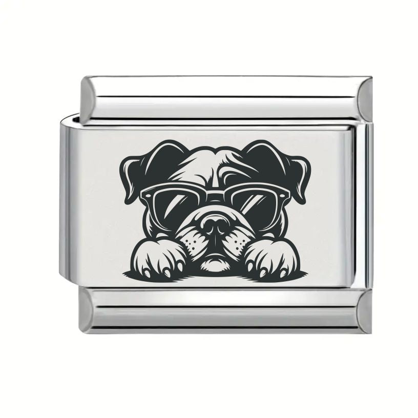 9mm Laser Engraved Charm - Bulldog