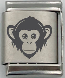 13mm Laser Engraved Charm - Monkey