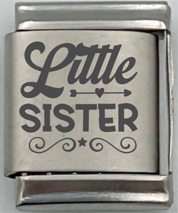13mm Laser Engraved Charm - Little Sister
