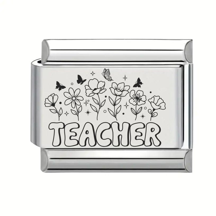 9mm Laser Engraved Charm - Teacher