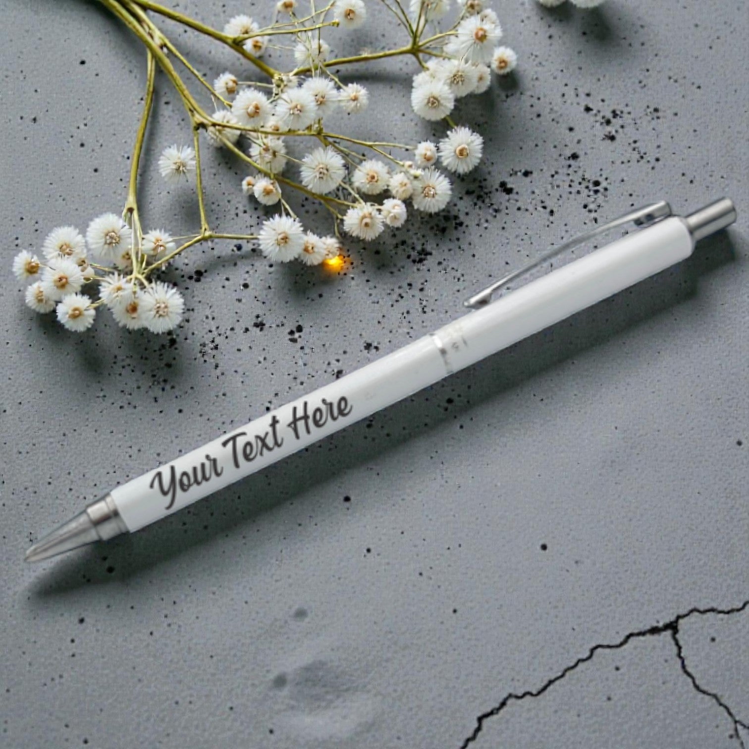 Personalized Mechanical Pencil - Sparkle White