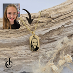 Photo Engraved Oval Necklace
