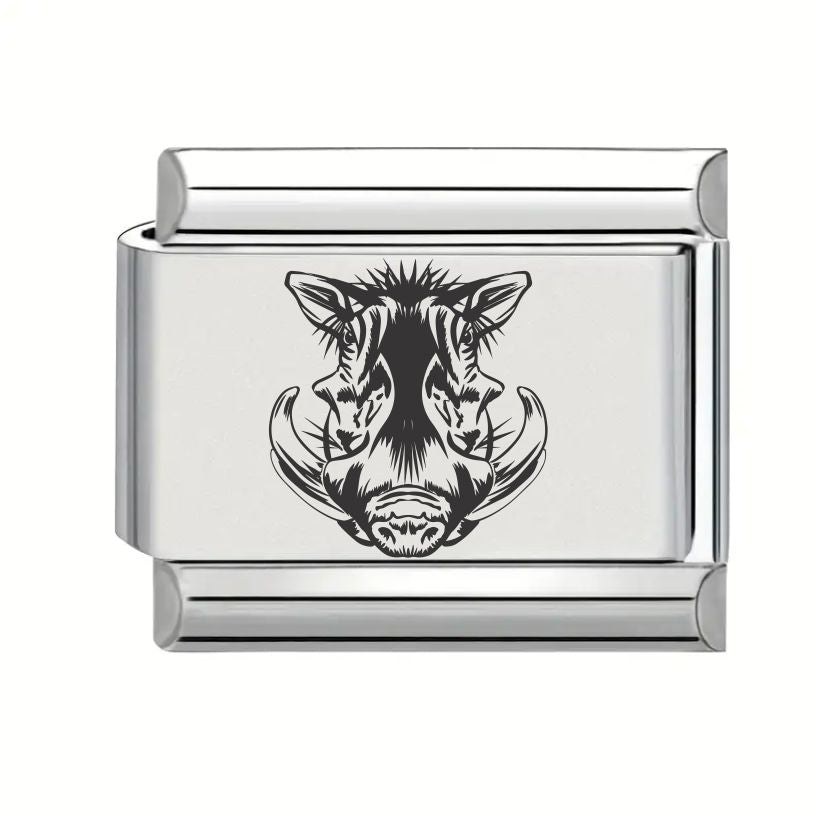 9mm Laser Engraved Charm - Warthog