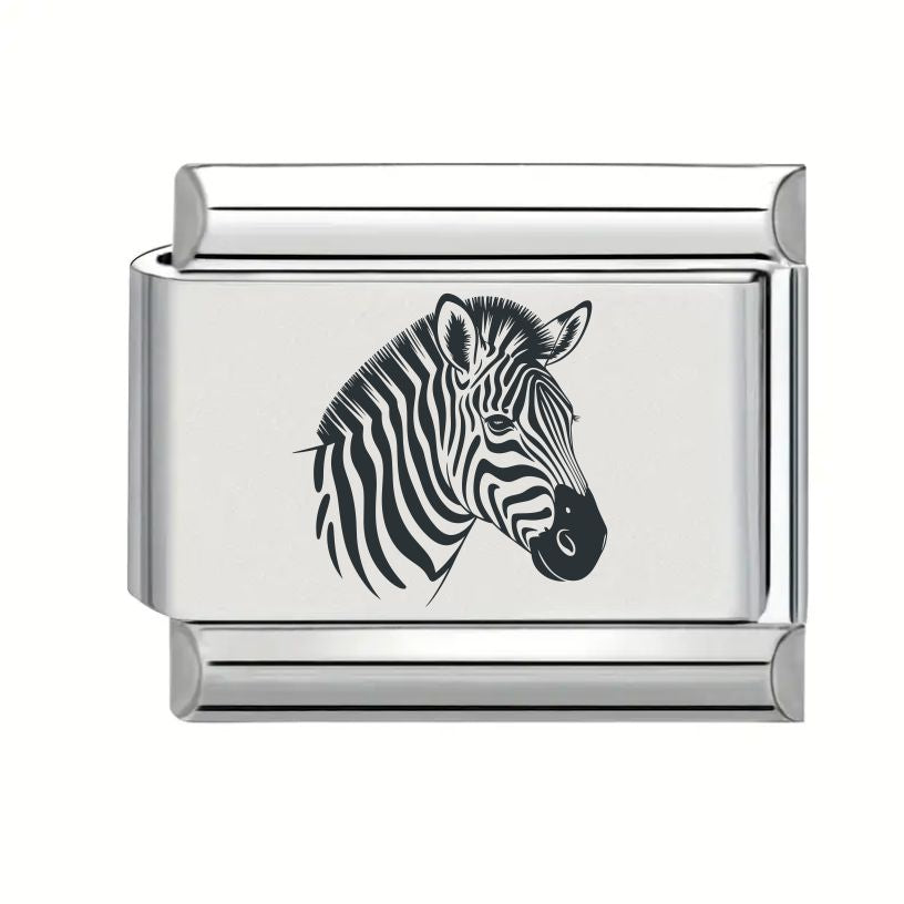 9mm Laser Engraved Charm - Zebra