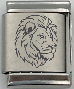 13mm Laser Engraved Charm - Lion
