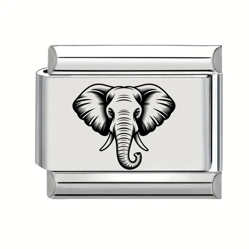9mm Laser Engraved Charm - Elephant