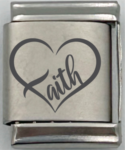 13mm Laser Engraved Charm - Faith